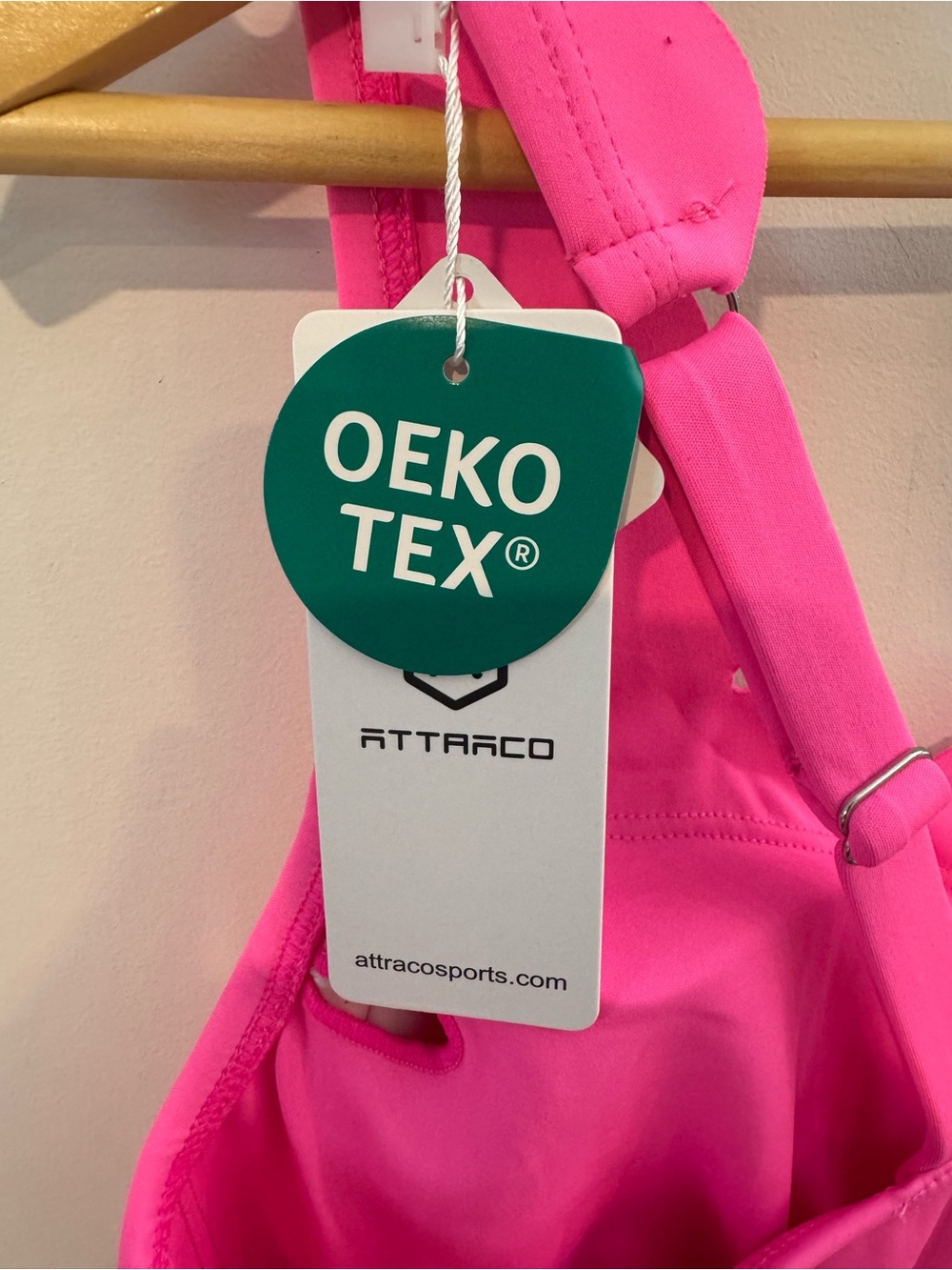 Attraco Women's Scalloped Side Slit Activewear Dress, Neon Pink, Sz L, NWT - Picture 7 of 13